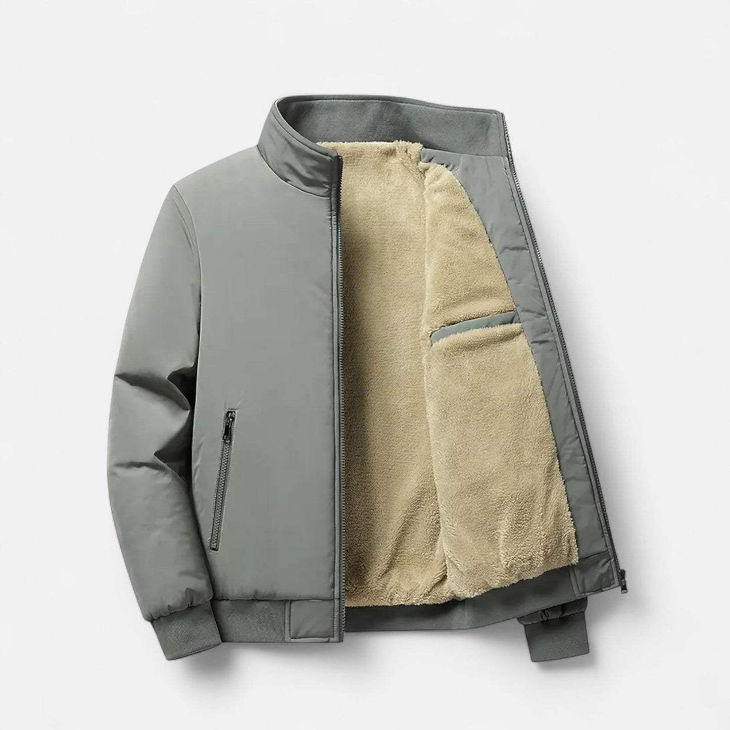 Auvier | Men’s Casual Solid Colour Fleece Jacket