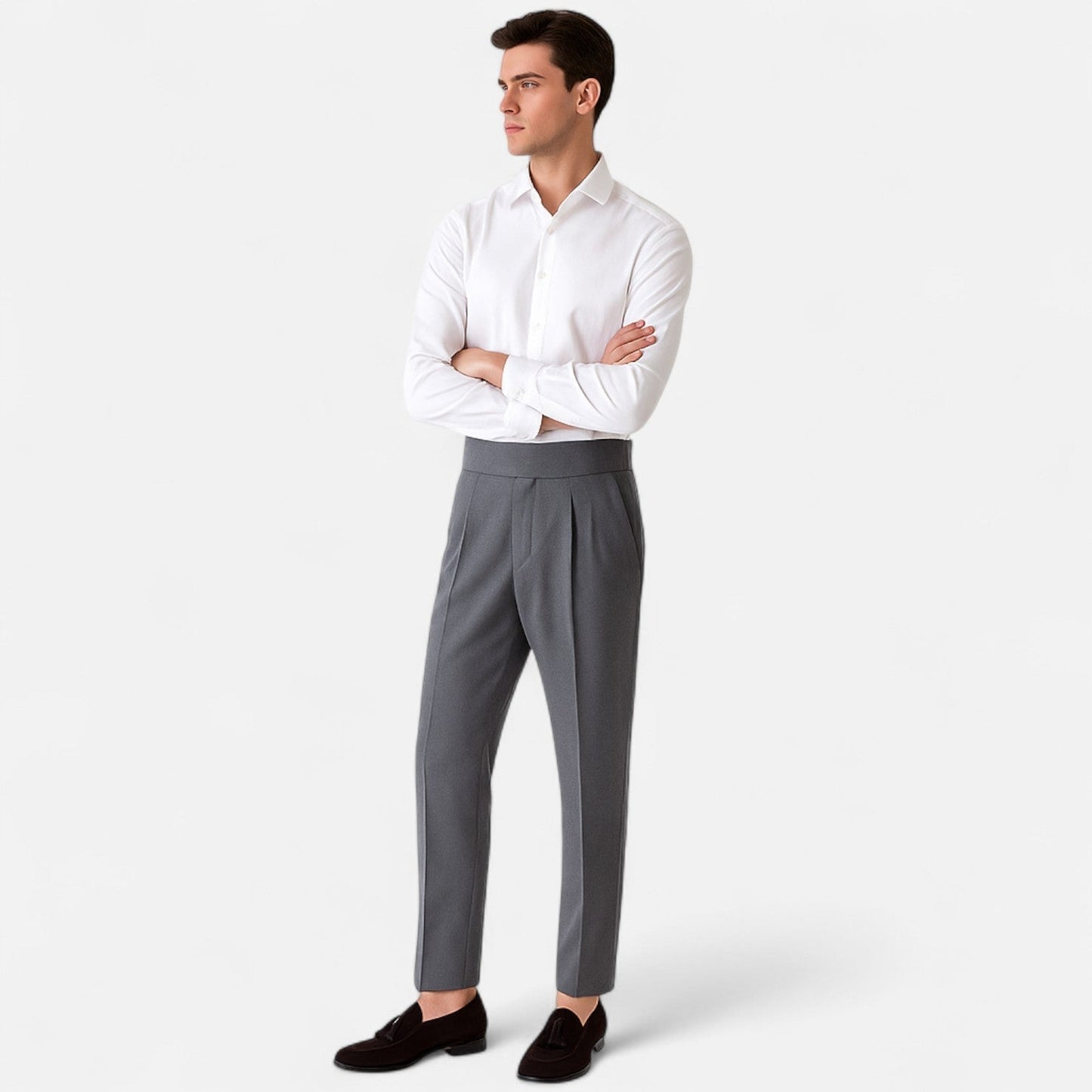Auvier | Men’s High-Waist Trousers – Defined Structure, Timeless Elegance