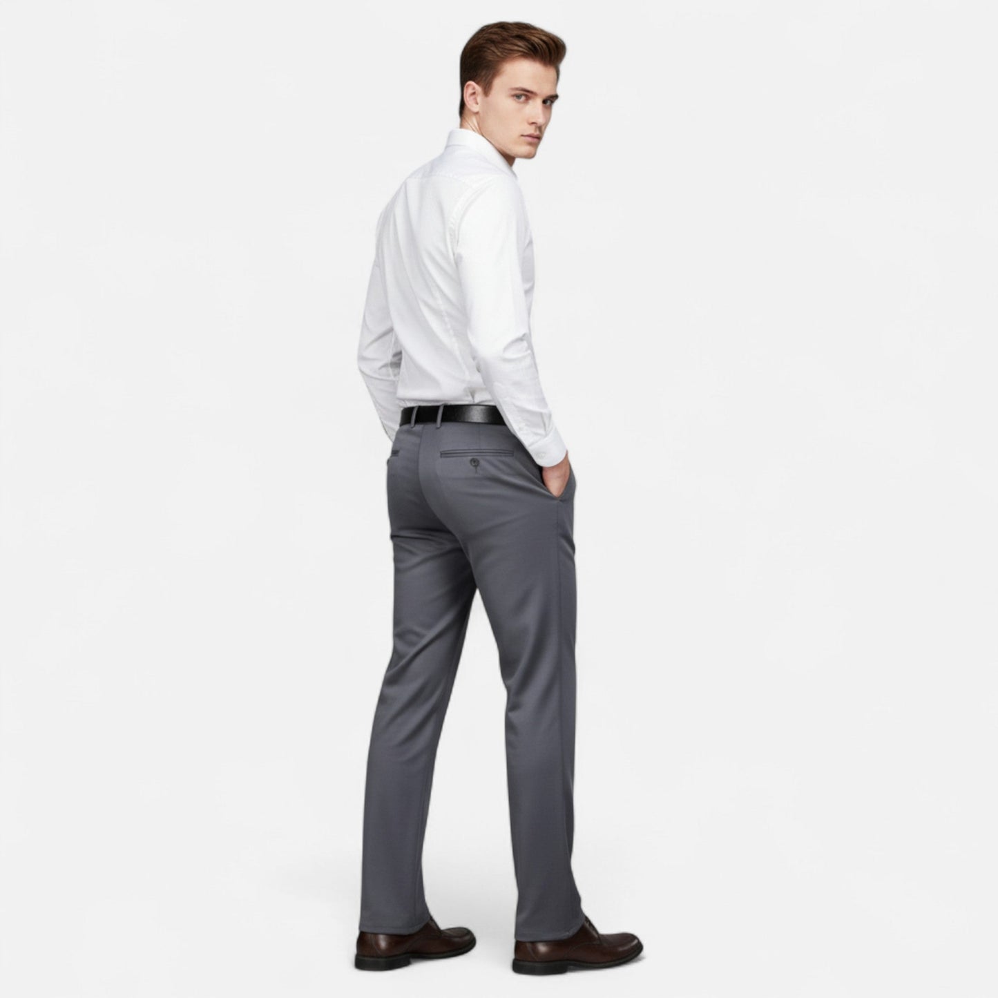 Auvier | Men’s Solid Colour Business Trousers