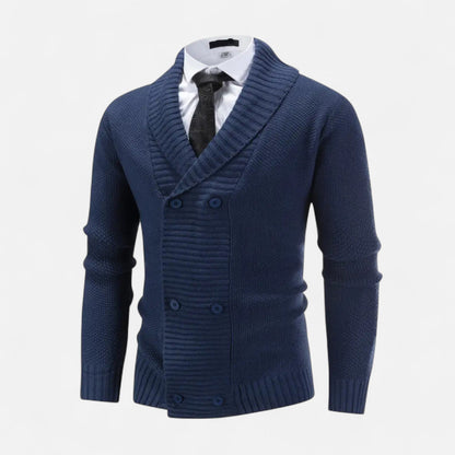 Auvier | Men’s Thick Knit Button-Up Cardigan