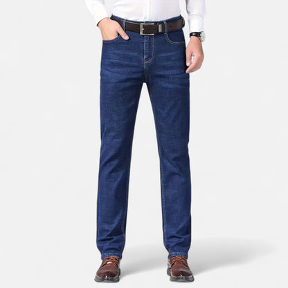 Auvier | Men’s High-Waist Faux Denim Trousers