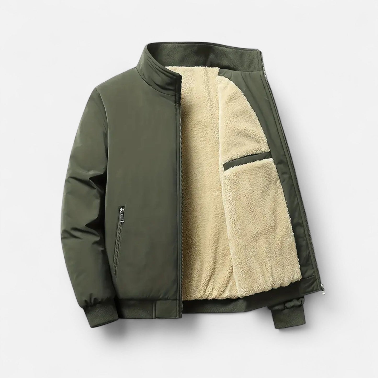Auvier | Men’s Casual Solid Colour Fleece Jacket