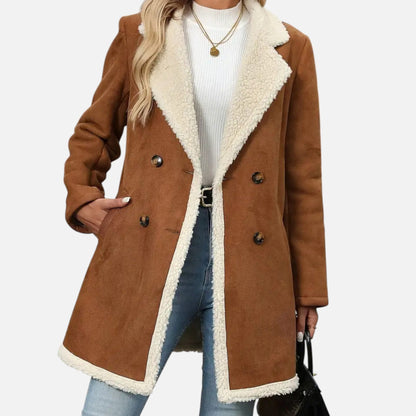 Auvier | Women’s Classic Winter Double-Breasted Coat