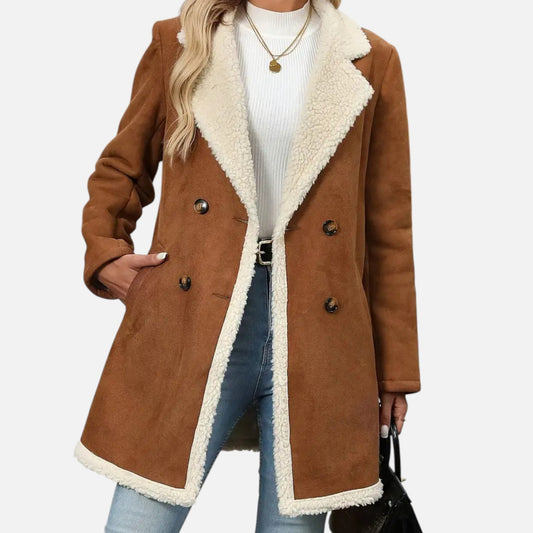 Auvier | Women’s Classic Winter Double-Breasted Coat