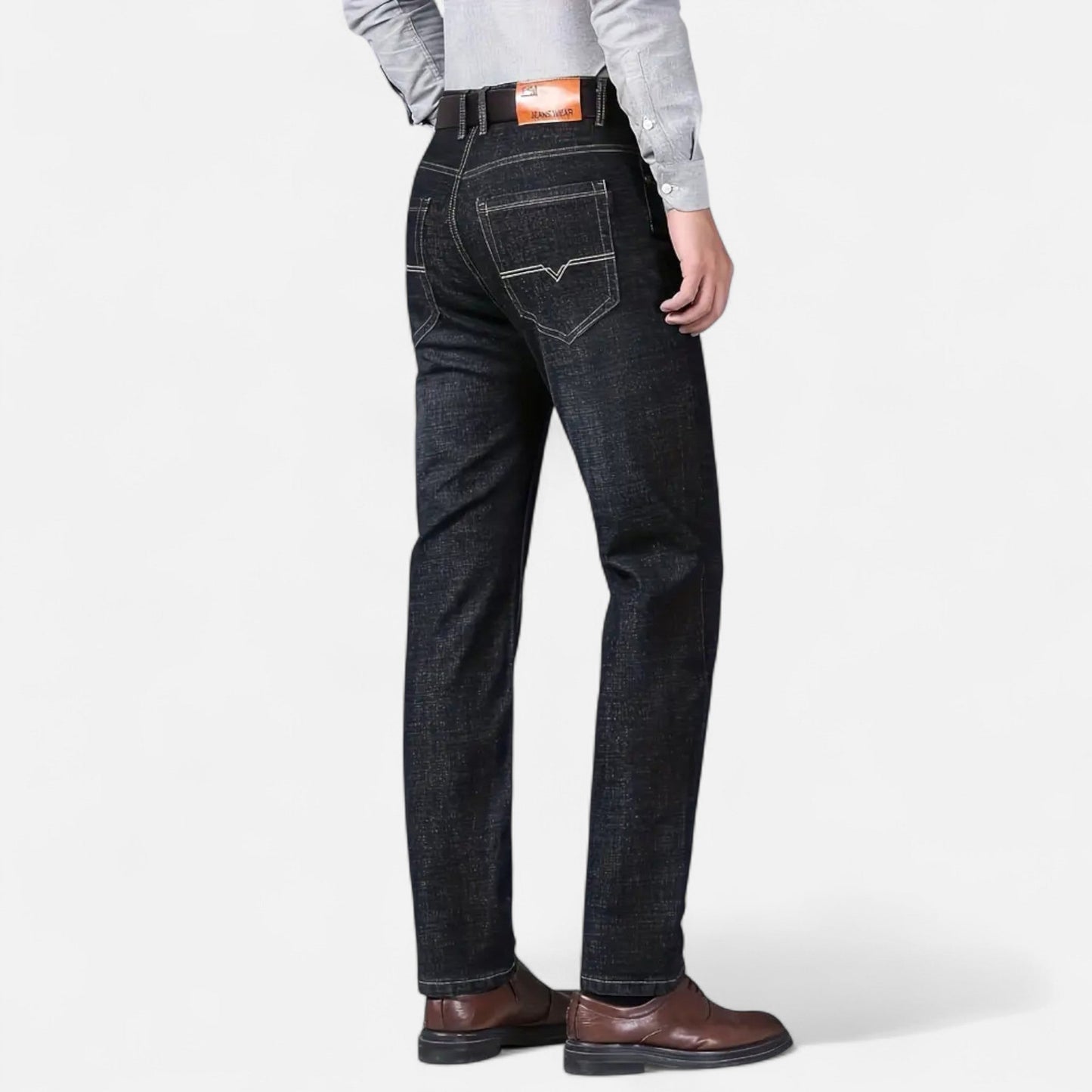 Auvier | Men’s High-Waist Faux Denim Trousers