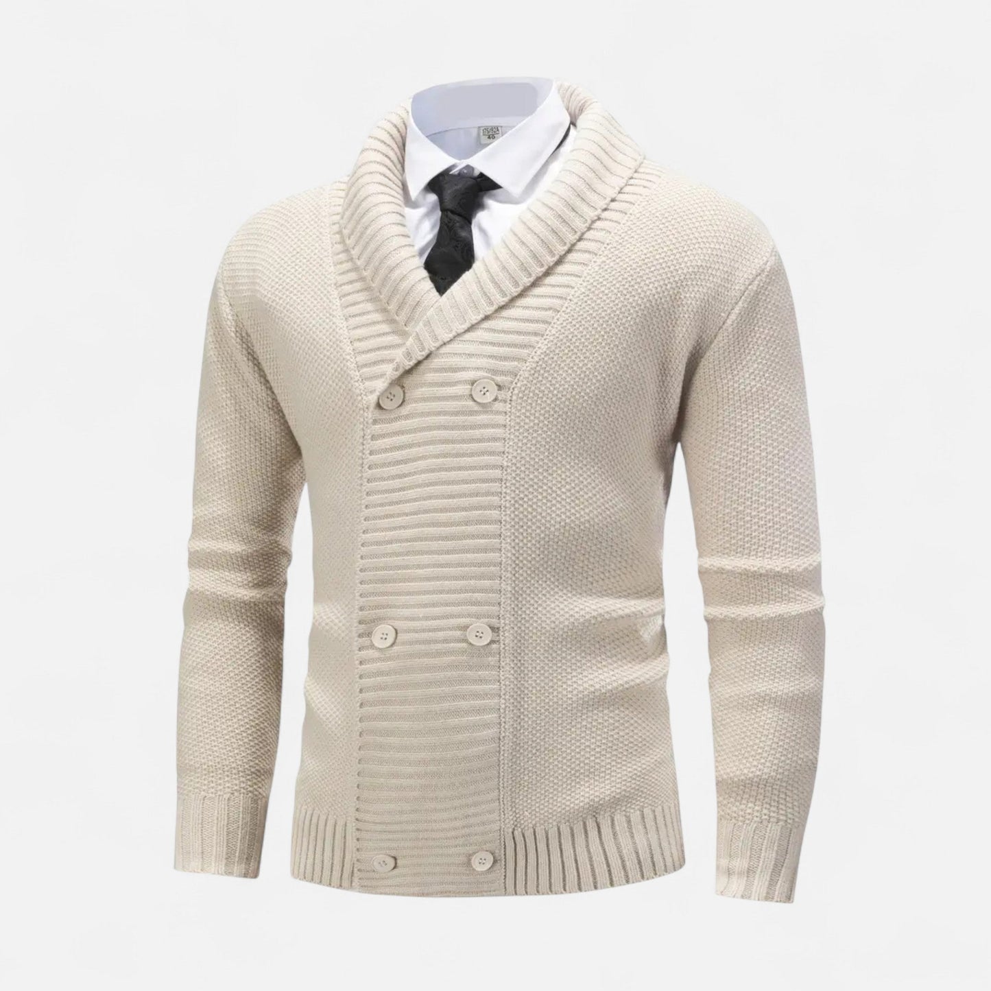 Auvier | Men’s Thick Knit Button-Up Cardigan