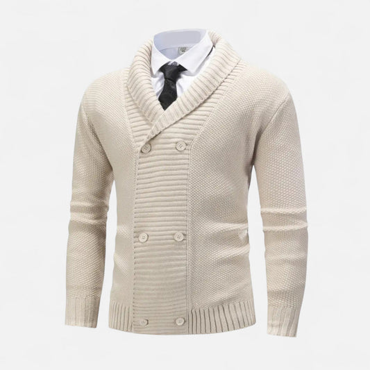 Auvier | Men’s Thick Knit Button-Up Cardigan
