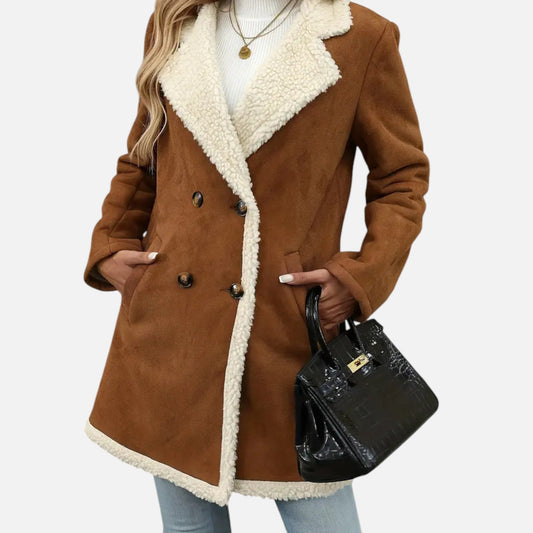 Auvier | Women’s Classic Winter Double-Breasted Coat