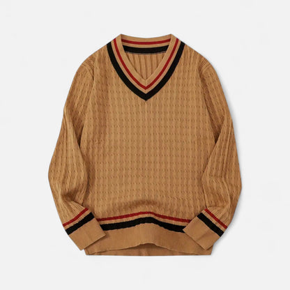 Auvier | Men’s Classic Knit V-Neck Top