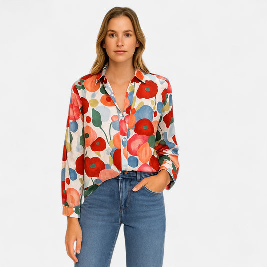 Auvier | Floral Blouse for Women – Graphic Freshness, Delicate Elegance
