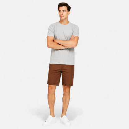 Auvier | 100% Cotton Plain Shorts for Men – Essential Simplicity, Natural Comfort