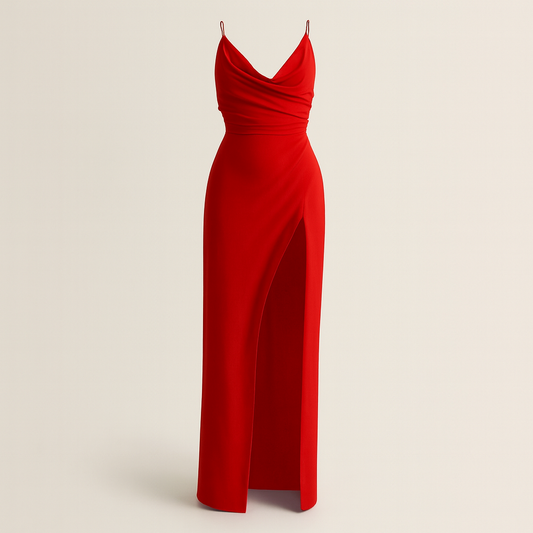 Auvier | Sleeveless V-Neck Dress with Side Slit – Clean Lines, Effortlessly Chic Style