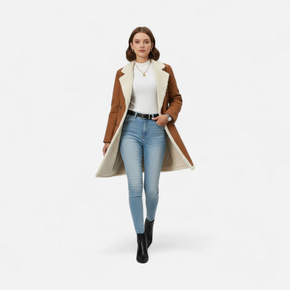 Auvier | Women’s Classic Winter Double-Breasted Coat