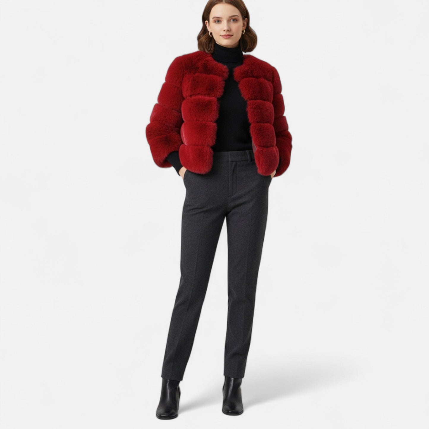 Auvier | Women’s Short Fluffy Winter Coat