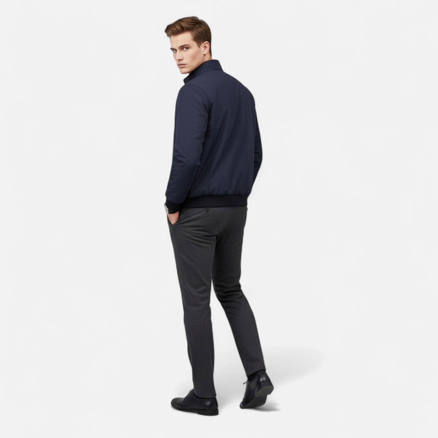 Auvier | Men’s Casual Solid Colour Fleece Jacket