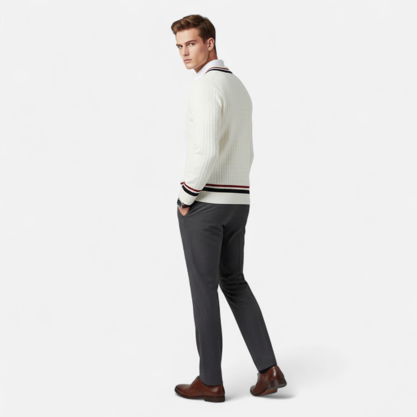 Auvier | Men’s Classic Knit V-Neck Top