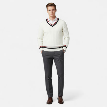 Auvier | Men’s Classic Knit V-Neck Top