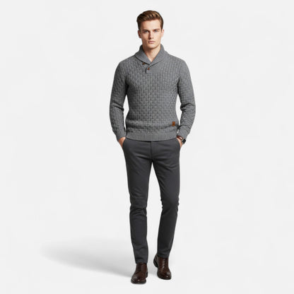 Auvier | Men’s Waffle Knit Pullover Sweater