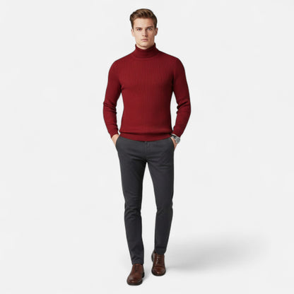 Auvier | Men’s Lapel-Neck Knitted Sweater