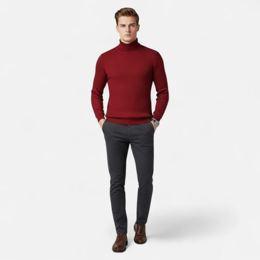Auvier | Men’s Lapel-Neck Knitted Sweater