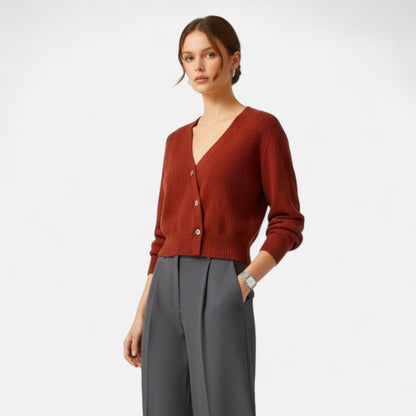 Auvier | Women’s Skew Button Knit Cardigan