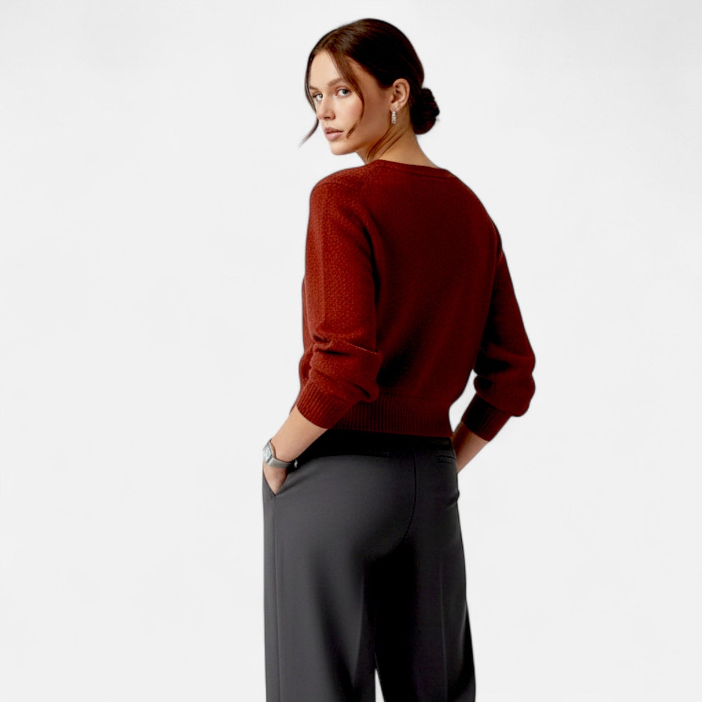 Auvier | Women’s Skew Button Knit Cardigan