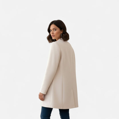 Auvier | Women’s Mid-Length Coat with Button Detail