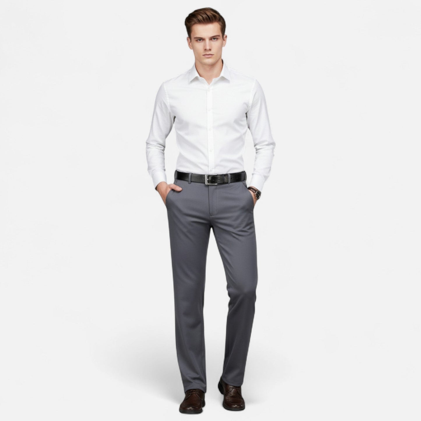 Auvier | Men’s Solid Colour Business Trousers
