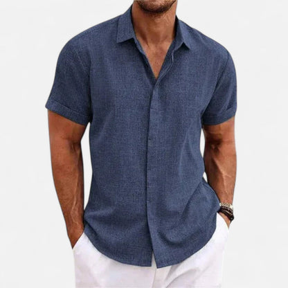Auvier | Men’s Short-Sleeve Linen Shirt – Relaxed Lightness, Natural Elegance