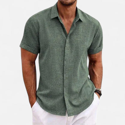 Auvier | Men’s Short-Sleeve Linen Shirt – Relaxed Lightness, Natural Elegance