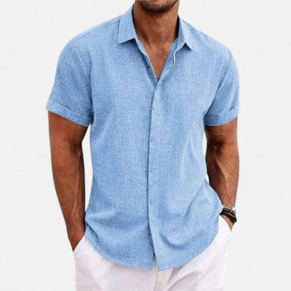 Auvier | Men’s Short-Sleeve Linen Shirt – Relaxed Lightness, Natural Elegance