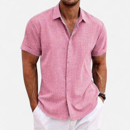 Auvier | Men’s Short-Sleeve Linen Shirt – Relaxed Lightness, Natural Elegance
