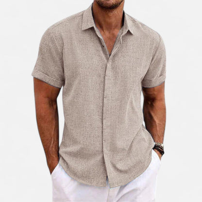 Auvier | Men’s Short-Sleeve Linen Shirt – Relaxed Lightness, Natural Elegance