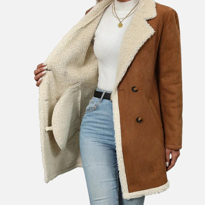 Auvier | Women’s Classic Winter Double-Breasted Coat