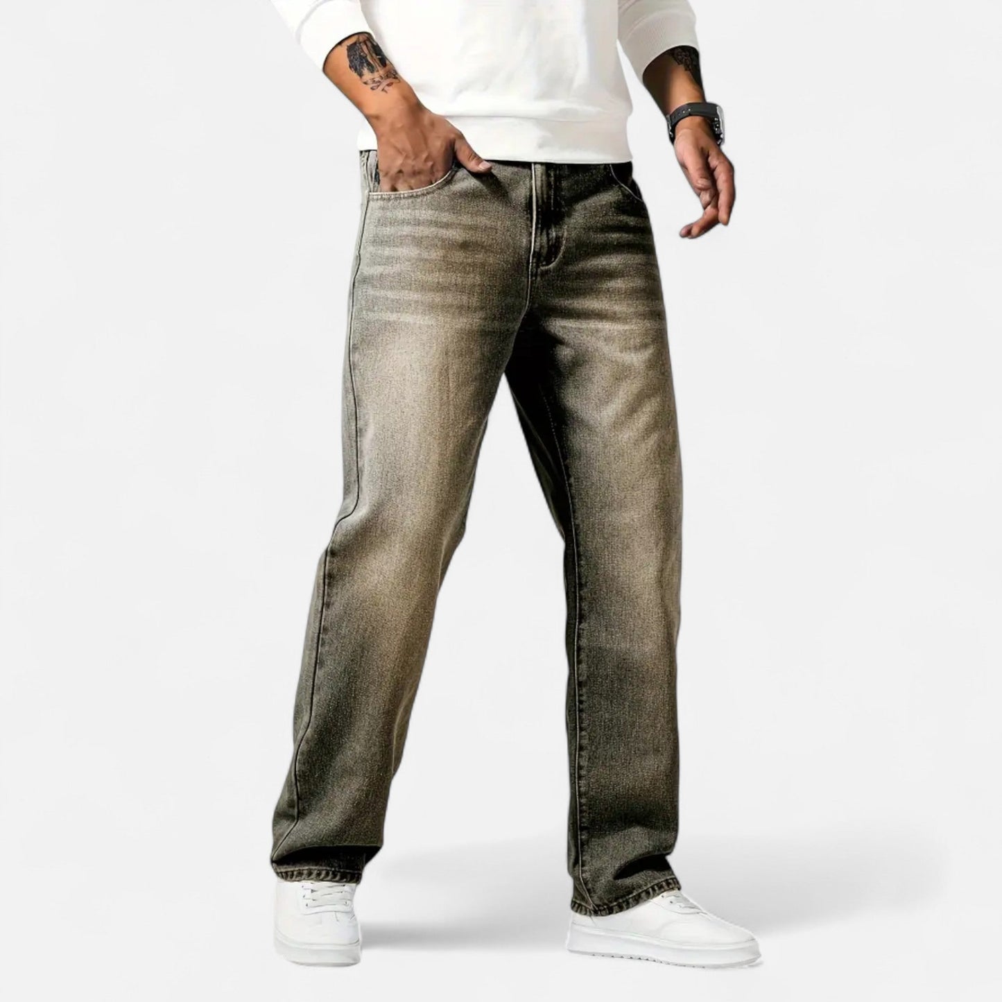 Auvier | Men’s Classic Straight-Leg Casual Denim
