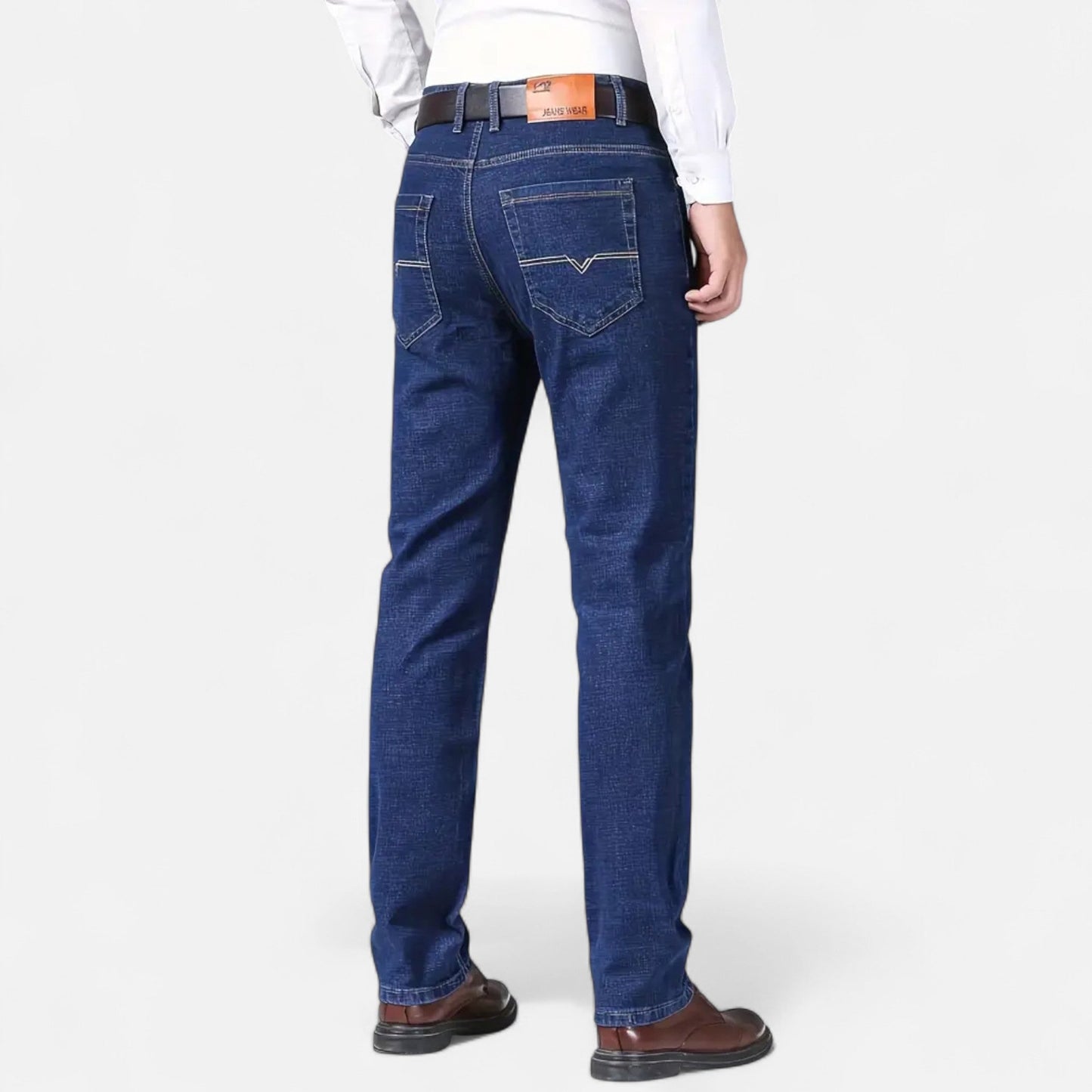 Auvier | Men’s High-Waist Faux Denim Trousers