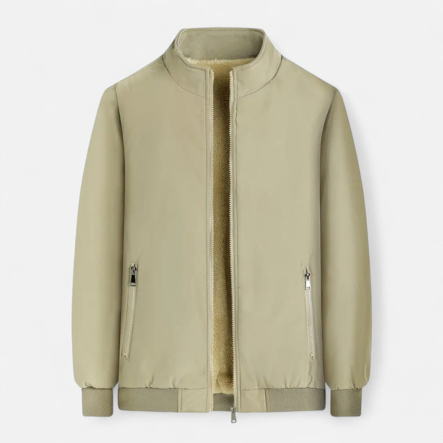 Auvier | Men’s Casual Solid Colour Fleece Jacket