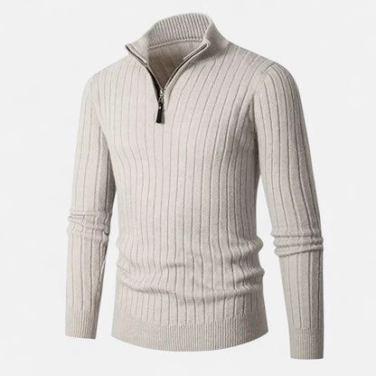 Auvier | Men’s Stand-Collar Half-Zip Sweater