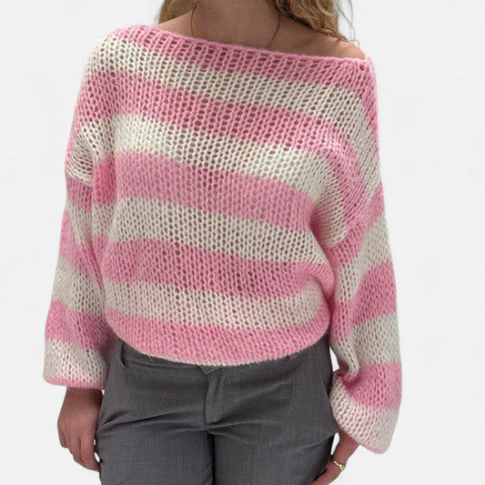 Auvier | Women’s Striped Loose Knit Pullover