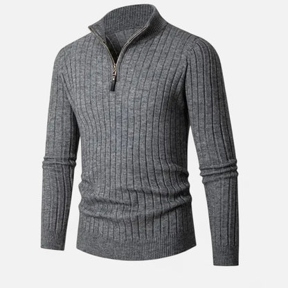 Auvier | Men’s Stand-Collar Half-Zip Sweater