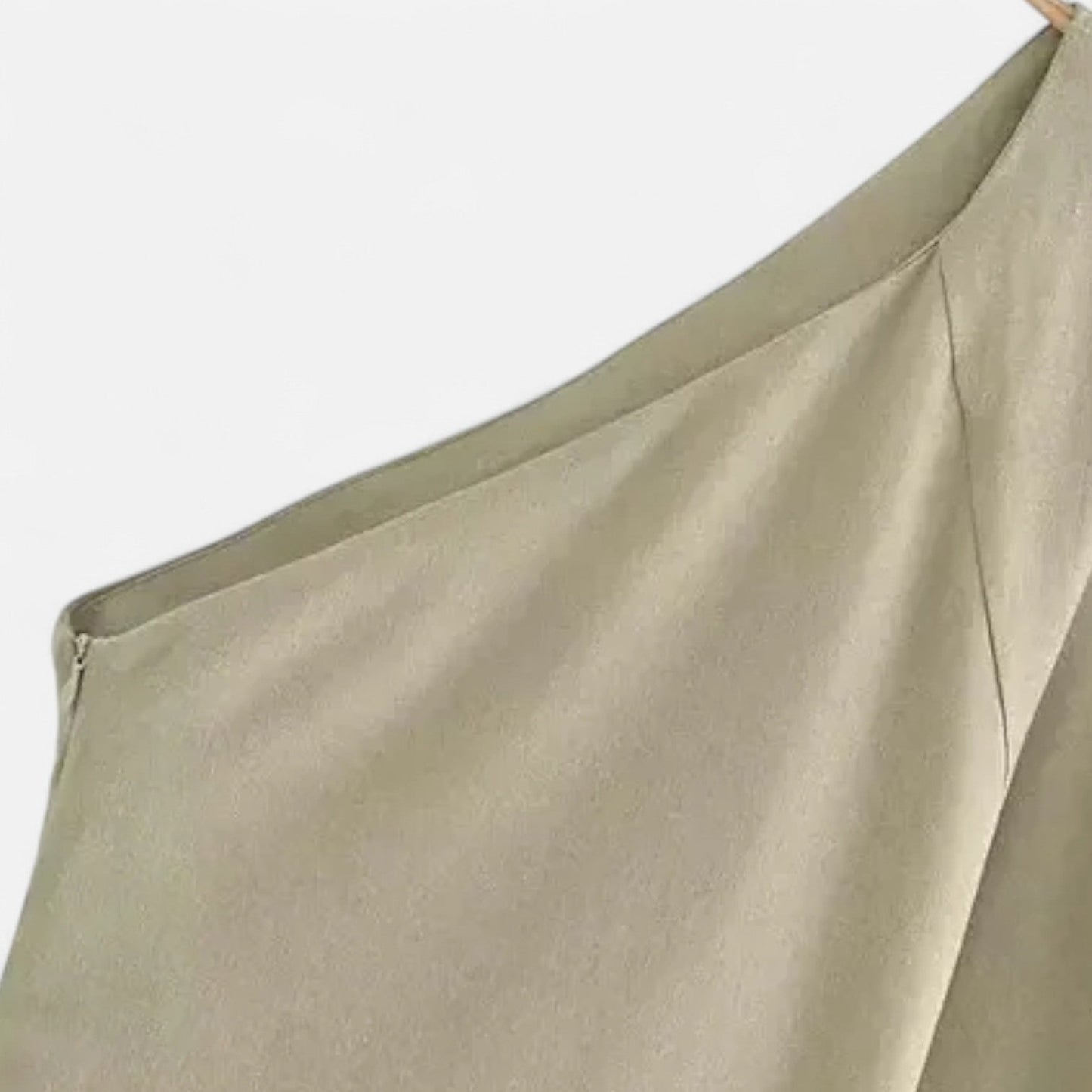 Auvier | Linen One-Shoulder Dress for Women – Asymmetrical Silhouette, Natural Elegance