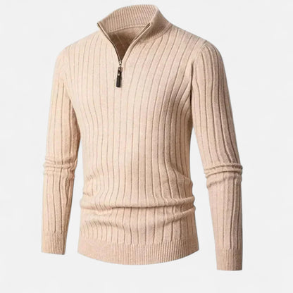 Auvier | Men’s Stand-Collar Half-Zip Sweater