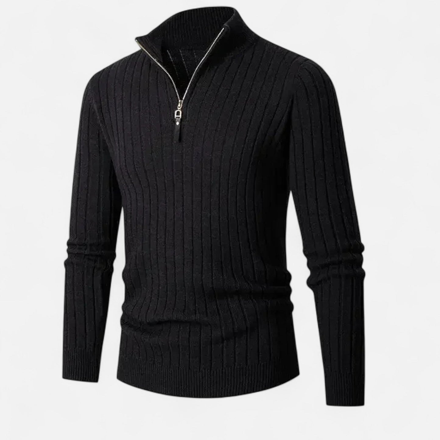 Auvier | Men’s Stand-Collar Half-Zip Sweater