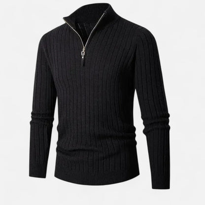 Auvier | Men’s Stand-Collar Half-Zip Sweater