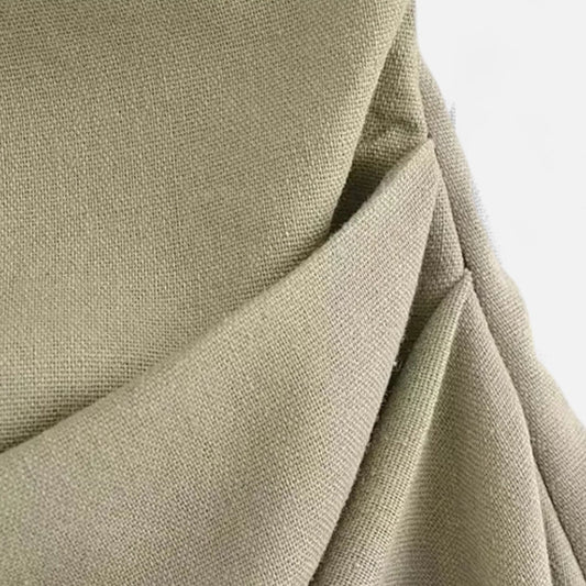 Auvier | Linen One-Shoulder Dress for Women – Asymmetrical Silhouette, Natural Elegance