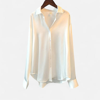 Auvier | Silk Button-Up Shirt for Women – Luxurious Fluidity, Timeless Elegance