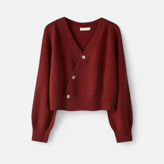 Auvier | Women’s Skew Button Knit Cardigan