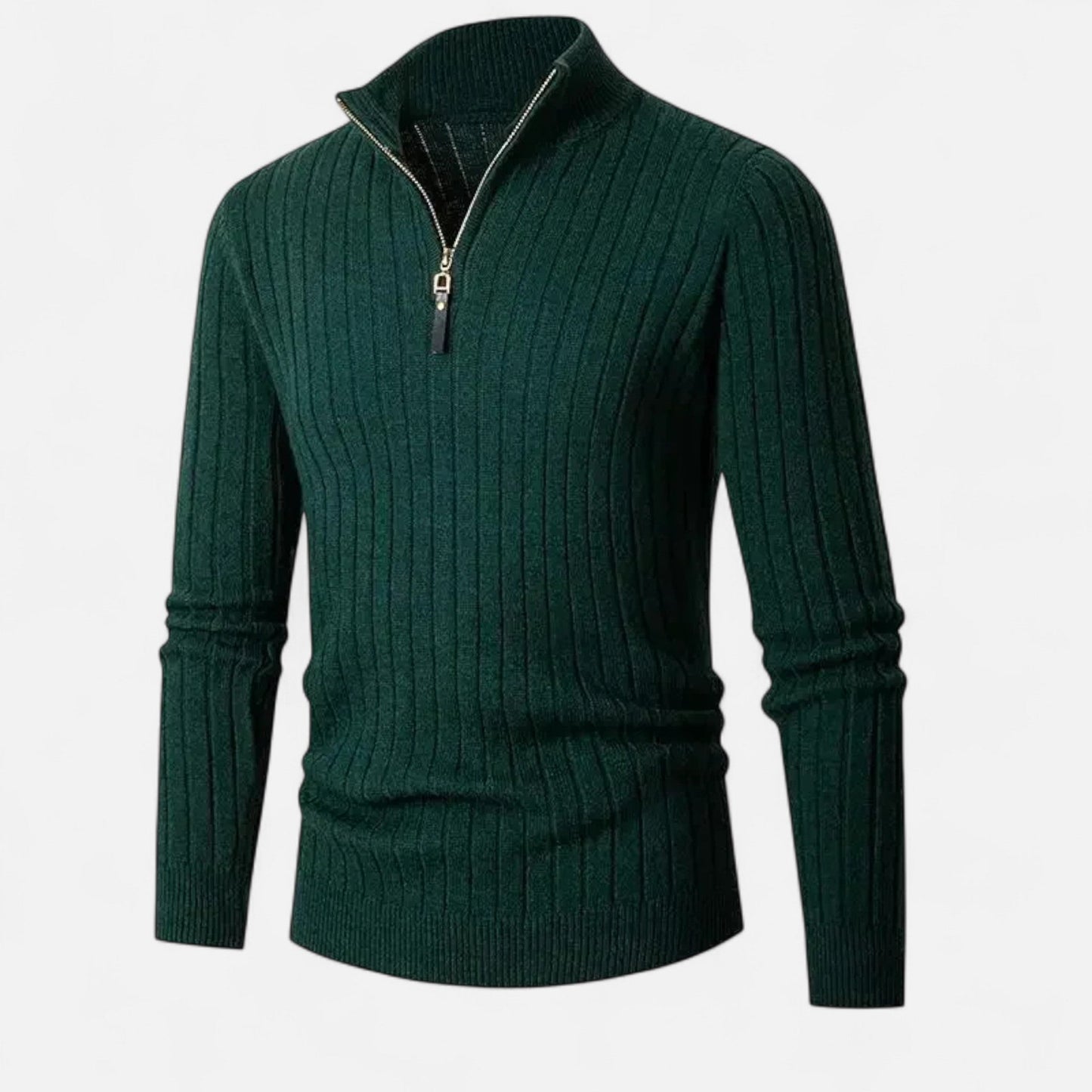 Auvier | Men’s Stand-Collar Half-Zip Sweater