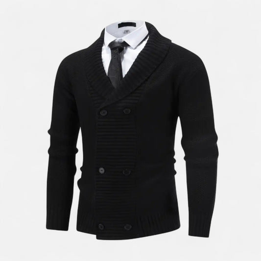 Auvier | Men’s Thick Knit Button-Up Cardigan