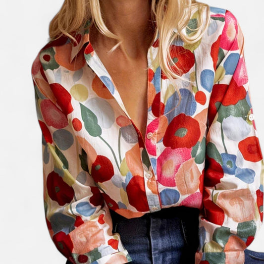 Auvier | Floral Blouse for Women – Graphic Freshness, Delicate Elegance